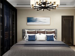瓦科艺术漆图片，新中式卧室装修效果图